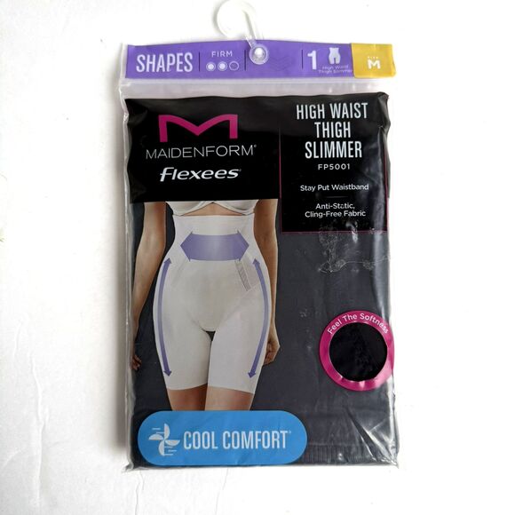 Maidenform Flexees High Waist Thigh Slimmer Stay Put Waistband Cling Free Sz M - Picture 1 of 5